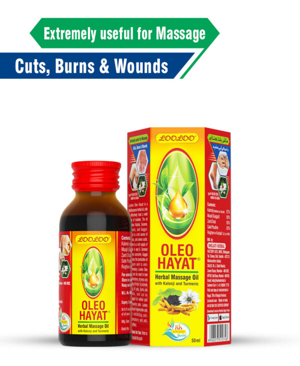 LooLoo Oleo Hayat Herbal Massage Oil with Kalonji & Turmeric 50ml