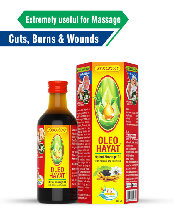 LooLoo Oleo Hayat Herbal Massage Oil with Kalonji & Turmeric 200ml