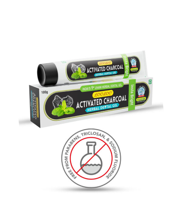 LooLoo Herbal Dental  Gel Activated Charcoal 100g - Image 2