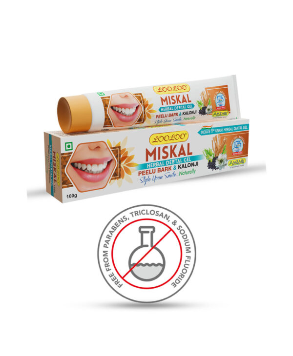 LooLoo Herbal Dental Gel MisKal with Peelu Bark & Kalonji 100g - Image 2